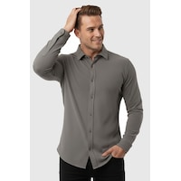 Deepsea Toprak Slim Fit Örme Kumaş Likralı Erkek Gömlek Nefes Alan Esnek Ve Modern Tasarım 2602604 Kahverengi Deepsea Toprak Slim Fit Örme Kumaş Likralı Erkek Gömlek Nefes Alan Esnek Ve Modern Tasarım 2602604 Kahverengi