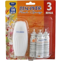 Discover Fresh Koku Makinesi + Yedek Sprey Star 3 x 15 ML Discover Fresh Koku Makinesi + Yedek Sprey Star 3 x 15 ML