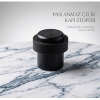 Mat Siyah Paslanmaz Çelik Kapı Stoperi Lüks Zemin Tipi Kauçuk Tamponlu Kapı Stopu Mat Siyah Paslanmaz Çelik Kapı Stoperi Lüks Zemin Tipi Kauçuk Tamponlu Kapı Stopu