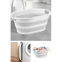 Hobby Life Katlanır Çamaşır Sepeti 38 Litre Büyük Boy Beyaz Hobby Life Katlanır Çamaşır Sepeti 38 Litre Büyük Boy Beyaz