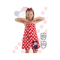 Denokids Kırmızı Puantiye Kız Çocuk Dokuma Tulum Çok Renkli Denokids Kırmızı Puantiye Kız Çocuk Dokuma Tulum Çok Renkli