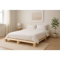 Masif Ahşap Platform Natural Karyola Masif Ahşap Natural 180x200 Masif Ahşap Platform Natural Karyola Masif Ahşap Natural 180x200