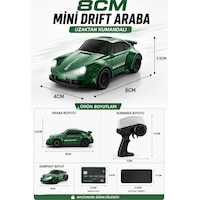 8cm 1:64 Ölçek Uzaktan Kumandalı Drift Araba Led Işıklı Şarjlı Oyuncak Yeşil 8cm 1:64 Ölçek Uzaktan Kumandalı Drift Araba Led Işıklı Şarjlı Oyuncak Yeşil