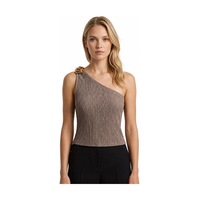 Cottonhıll Premium - Tide Collection Vizon Tek Omuz Çiçek Aksesuarlı Bürümcük Dokulu Kadın Crop Bluz VİZON Cottonhıll Premium - Tide Collection Vizon Tek Omuz Çiçek Aksesuarlı Bürümcük Dokulu Kadın Crop Bluz VİZON
