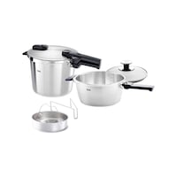 Fissler Vitaquick Premium 8+4 Litre Düdüklü Tencere + Buharda Pişirme Aparatı Gümüş Fissler Vitaquick Premium 8+4 Litre Düdüklü Tencere + Buharda Pişirme Aparatı Gümüş