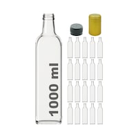 Afracam Maraska Şeffaf 1000 ML Kilitli Kapaklı ve Kapüşonlu Boş Cam Şişe 20 Adet Afracam Maraska Şeffaf 1000 ML Kilitli Kapaklı ve Kapüşonlu Boş Cam Şişe 20 Adet