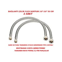 2 Adet Klozet İçin Flex Bağlantı Çelik Spiral Hortum 2 Adet Klozet İçin Flex Bağlantı Çelik Spiral Hortum