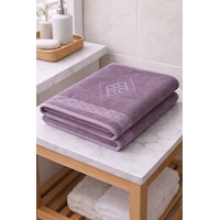 Eponj %100 Pamuk 70x140 Jakarlı Banyo Havlusu 450 Gr Kendinden Desenli Mor Eponj %100 Pamuk 70x140 Jakarlı Banyo Havlusu 450 Gr Kendinden Desenli Mor