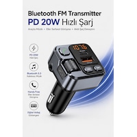 Bluetooth 5.3 Fm Transmitter Araç Çakmaklık Şarj Cihazı Pd 20w Type-c Usb Hızlı Şarj Aux Eller Serbest Konuşma Dijital Voltaj Göstergeli Bluetooth 5.3 Fm Transmitter Araç Çakmaklık Şarj Cihazı Pd 20w Type-c Usb Hızlı Şarj Aux Eller Serbest Konuşma Dijital Voltaj Göstergeli