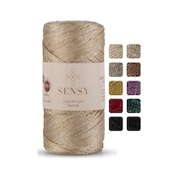 Sensy Premium Simli 200 Gr Polyester Makrome Ipi Ekru 2 Mm - 230 M Supla Ip Ve Çanta İpliği Sensy Premium Simli 200 Gr Polyester Makrome Ipi Ekru 2 Mm - 230 M Supla Ip Ve Çanta İpliği