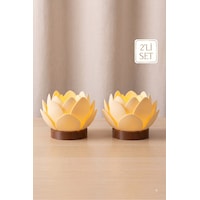 2'li Lotus Led Mum Dekoratif Gece Lambası Ve Huzur Işığı Beyaz 2'li Lotus Led Mum Dekoratif Gece Lambası Ve Huzur Işığı Beyaz