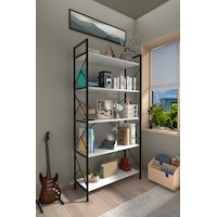 5 Raflı Kitaplık Dekoratif Raf 180x90x30CM Beyaz 5 Raflı Kitaplık Dekoratif Raf 180x90x30CM Beyaz