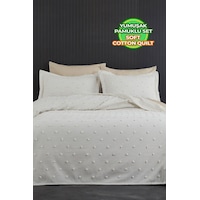 Evlen Home Ash Pike Takımı Yatak Örtüsü Seti Çift Kişilik Pamuklu 3 Parça Yumuşak Günlük Beyaz Evlen Home Ash Pike Takımı Yatak Örtüsü Seti Çift Kişilik Pamuklu 3 Parça Yumuşak Günlük Beyaz