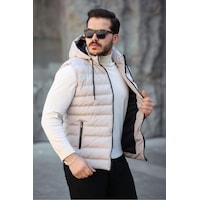 Mero Life Erkek Bej Standart Fit Çıkarılır Kapüşonlu Cepli Fermuarlı Şişme Yelek Mero Life Erkek Bej Standart Fit Çıkarılır Kapüşonlu Cepli Fermuarlı Şişme Yelek