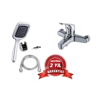 Banyo Bataryası ve Kare Siyah Duş Başlığı | Banyo Batarya Seti Banyo Bataryası ve Kare Siyah Duş Başlığı | Banyo Batarya Seti