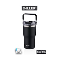 Dıller 620 Ml Tek Kapak Çift Kullanım Pipetli/pipetsiz Taşıma Kulplu Mug/çelik Termos-ffdıllerd9168 Siyah Dıller 620 Ml Tek Kapak Çift Kullanım Pipetli/pipetsiz Taşıma Kulplu Mug/çelik Termos-ffdıllerd9168 Siyah
