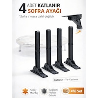 4'lü Katlanabilir Yer Sofrası Ayağı 4 Kademeli Laptop Sehpa Sini Kamp Masası Plastik Ayak Siyah 21cm Siyah 4'lü Katlanabilir Yer Sofrası Ayağı 4 Kademeli Laptop Sehpa Sini Kamp Masası Plastik Ayak Siyah 21cm Siyah