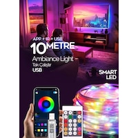 Bluetoothlu Usb Led Işık 10 Metre Rgb Çok Renkli Sese Duyarlı Çok Bluetoothlu Usb Led Işık 10 Metre Rgb Çok Renkli Sese Duyarlı Çok