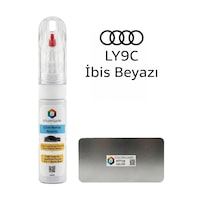 Audi Ly9c İbis Beyazı İğneli Ve Fırçalı Özel Tasarım Şişe Rötuş Boyası Ve Profesyonel Rötuş Çeliği Seti