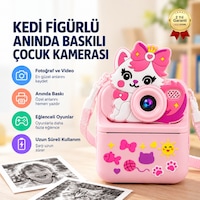 ZOOMY-C Kedi Figürlü Anında Baskılı Çocuk Kamerası -1795