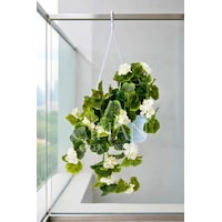 Askılı Saksıda Yapay Sarkan Sardunya - 100 Cm Balkon Ve Teras Çiçeği Beyaz Askılı Saksıda Yapay Sarkan Sardunya - 100 Cm Balkon Ve Teras Çiçeği Beyaz