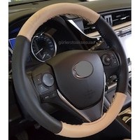 Toyota Uyumlu Corolla Dikmeli Direksiyon Kılıfı Iki Renkli Bej-Siyah (550631075) Toyota Uyumlu Corolla Dikmeli Direksiyon Kılıfı Iki Renkli Bej-Siyah (550631075)