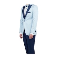 İmza Koyu Mavi Saten Kırlangıç Yaka Astarlı 6 Drop Slim Fit Dar Kesim Smokin Damatlık 1001190163-Mavi İmza Koyu Mavi Saten Kırlangıç Yaka Astarlı 6 Drop Slim Fit Dar Kesim Smokin Damatlık 1001190163-Mavi
