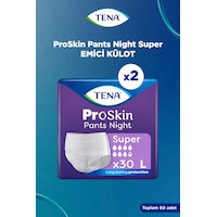 Tena Proskin Gece Emici Külot L 7.5 Damla, 30 Lu 2 Paket 60 Adet Tena Proskin Gece Emici Külot L 7.5 Damla, 30 Lu 2 Paket 60 Adet