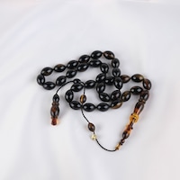 Kaplumbağa Kabuğu Bağa Beyzi Kesim 8x12mm Tesbih - Siyah Siyah Kaplumbağa Kabuğu Bağa Beyzi Kesim 8x12mm Tesbih - Siyah Siyah