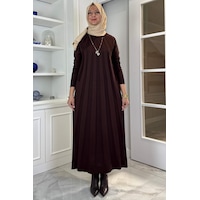 Rabia Şamlı Beyza Fitilli Triko Elbise Acı Kahve Normal Rabia Şamlı Beyza Fitilli Triko Elbise Acı Kahve Normal