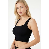 Nbb Kadın Siyah Kare Yaka Dikişsiz Crop Body Nbb Kadın Siyah Kare Yaka Dikişsiz Crop Body