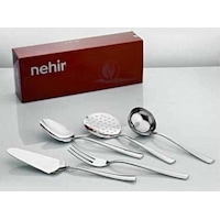 Nehir Sahra Sade 5 Parça Kepçe Kevgir Servis Takımı Nehir Sahra Sade 5 Parça Kepçe Kevgir Servis Takımı
