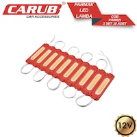 Carub Parmak Lamba 12v Cob Led 1 Set 10 Adet Kırmızı Carub Parmak Lamba 12v Cob Led 1 Set 10 Adet Kırmızı