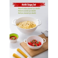 Akrilik Beyaz 2 Li Süzgeç Seti Makarna & Pirinç Süzgeci Çok Renkli Akrilik Beyaz 2 Li Süzgeç Seti Makarna & Pirinç Süzgeci Çok Renkli