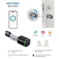NEUTRON NTL-SC-02FKPB PARMAK İZİ, ŞİFRE, KARTLI AKILLI KAPI KİLİDİ SİYAH NEUTRON NTL-SC-02FKPB PARMAK İZİ, ŞİFRE, KARTLI AKILLI KAPI KİLİDİ SİYAH
