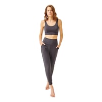 Cottonhill Füme Yüksek Bel Çift Cepli Kadın Jogger Eşofman Altı Füme Cottonhill Füme Yüksek Bel Çift Cepli Kadın Jogger Eşofman Altı Füme