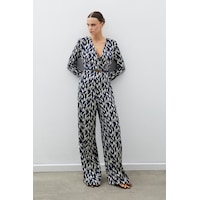 Sateen Desenli Saten Tulum - Lacivert Sateen Desenli Saten Tulum - Lacivert