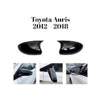 Toyota Auris 2012 2013 2014 2015 2016 2017 2018 Uyumlu Yarasa Batman Ayna Kapağı Takımı Parlak Siyah