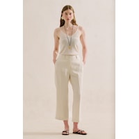 Manuka Keten Klasik Pantolon Bej Ss26pnt00035-10 No Manuka Keten Klasik Pantolon Bej Ss26pnt00035-10 No