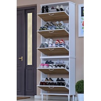 Eliusta Cover 72 Cm Ayakkabılık Dış Kapı/koridor/giyim Odası Uygun Meşe Renk 72x205x26 Cm Ayakkabılık Meşe Eliusta Cover 72 Cm Ayakkabılık Dış Kapı/koridor/giyim Odası Uygun Meşe Renk 72x205x26 Cm Ayakkabılık Meşe