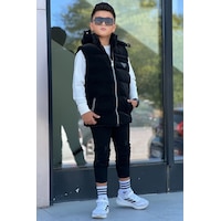 Pina Kids Erkek Çocuk Çıtçıt Kapüşonlu Nova Kumaş Şişme Yelek Ylk3026 Siyah Pina Kids Erkek Çocuk Çıtçıt Kapüşonlu Nova Kumaş Şişme Yelek Ylk3026 Siyah