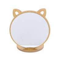 Kedi Ayna Ahşap Standlı Masa Üstü Makyaj Aynası Make Up 14 CM Kedi Ayna Ahşap Standlı Masa Üstü Makyaj Aynası Make Up 14 CM
