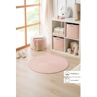Ocean Home Textile Yıkanabilir Pembe Kırçıllı Pamuklu Halı Kilim 80 cm çap Ocean Home Textile Yıkanabilir Pembe Kırçıllı Pamuklu Halı Kilim 80 cm çap
