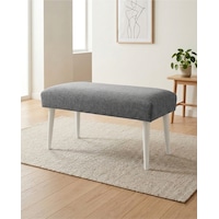 Gri Keten Kumaş Bench Puf 90x45x46 Cm Ahşap Beyaz Ayaklı Demonte Modern Yatak Ucu Bench Oturma Bankı Antre Koridor Pufu Gri Keten Kumaş Bench Puf 90x45x46 Cm Ahşap Beyaz Ayaklı Demonte Modern Yatak Ucu Bench Oturma Bankı Antre Koridor Pufu