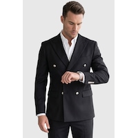 Deep Sea Deepsea Erkek Siyah Slim Fit Kruvaze Takım Elbise Likralı Çizgili Dokulu Metal Düğmeli 2600820 Deep Sea Deepsea Erkek Siyah Slim Fit Kruvaze Takım Elbise Likralı Çizgili Dokulu Metal Düğmeli 2600820