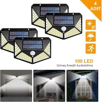 Technojet 4Adet 100 Ledli Hareket Sensörlü Güneş Enerjili Solar Bahçe Lambası Led Şarj Olabilen Technojet 4Adet 100 Ledli Hareket Sensörlü Güneş Enerjili Solar Bahçe Lambası Led Şarj Olabilen