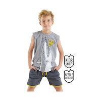 Denokids Pizzacı Köpekbalığı Erkek Çocuk Yazlık Kolsuz T-shirt Şort Takım Denokids Pizzacı Köpekbalığı Erkek Çocuk Yazlık Kolsuz T-shirt Şort Takım