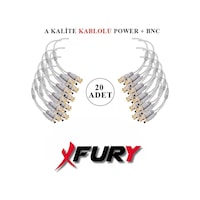 Fury 20 Adet A Kalite Kablolu Hazır Bnc + Dc Power Jack Kablolu Y Tipi Konnektör Fury 20 Adet A Kalite Kablolu Hazır Bnc + Dc Power Jack Kablolu Y Tipi Konnektör