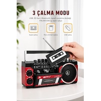 Puxing Px-250bt Usb/sd Girişli Nostaljik Radyo Kasetçalar - Ses Kayıt Özellikli Bluetooth Hoparlör