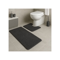 Elit Kaydirmaz Tabanlı Banyo Paspas Takımı Antrasit Elit Kaydirmaz Tabanlı Banyo Paspas Takımı Antrasit
